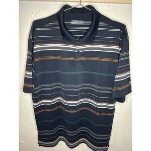 Nike‎ Golf Dri-FIT Polo Shirt Mens Large Striped Short Sleeve Athletic Casual